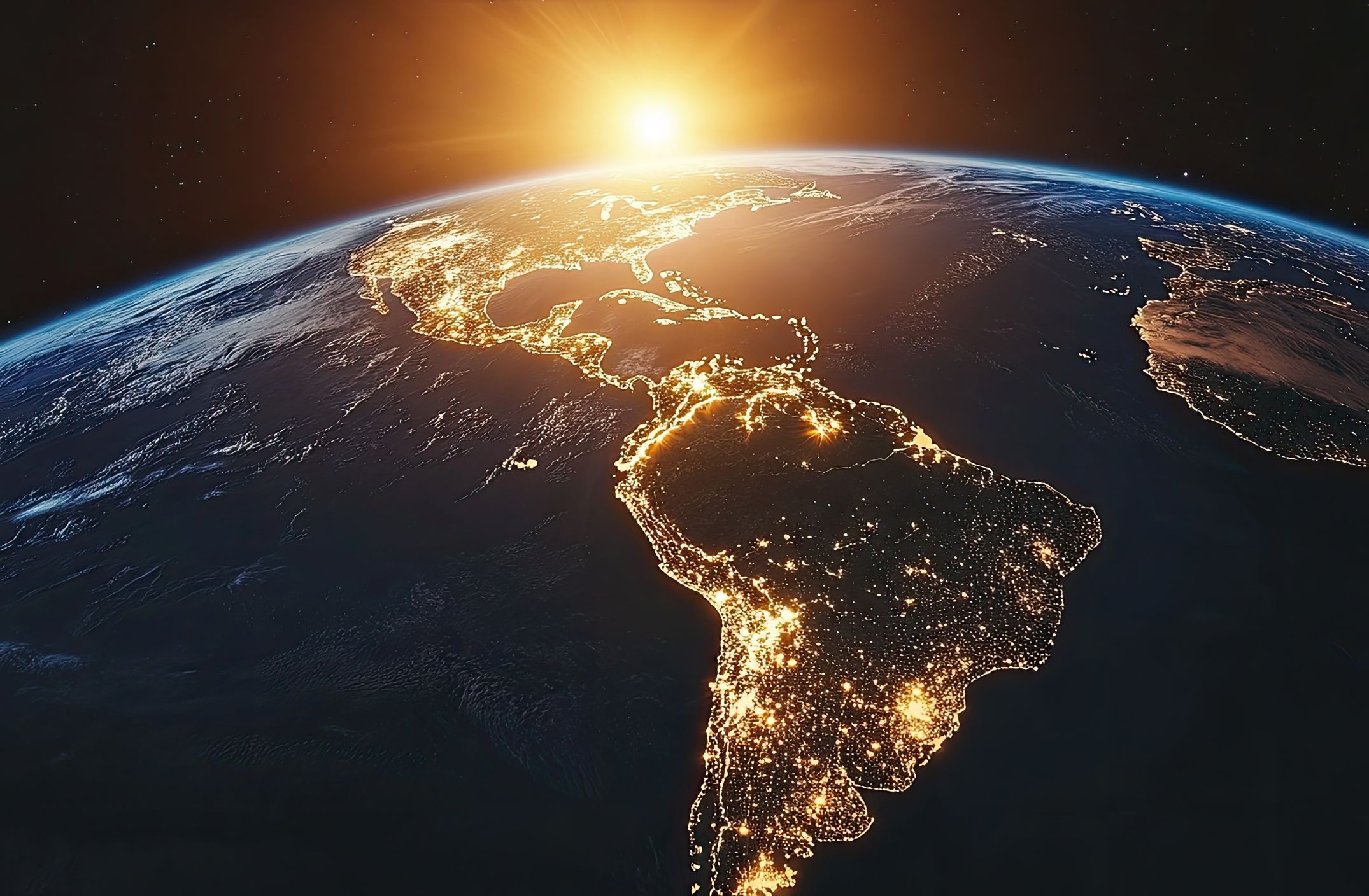 Americas at night